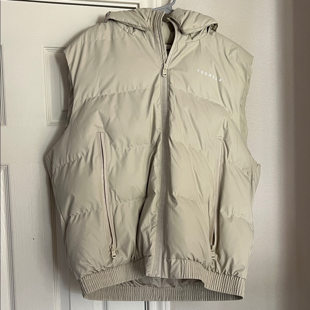YoungLA Men's Beige Puffer Vest